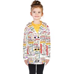 Writing Author Motivation Words Kids  Double Breasted Button Coat by Sarkoni