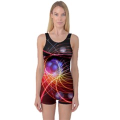 Physics Quantum Physics Particles One Piece Boyleg Swimsuit by Sarkoni