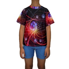 Physics Quantum Physics Particles Kids  Short Sleeve Swimwear by Sarkoni