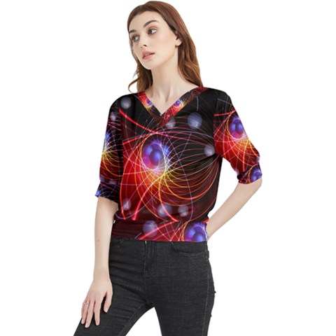 Physics Quantum Physics Particles Quarter Sleeve Blouse by Sarkoni