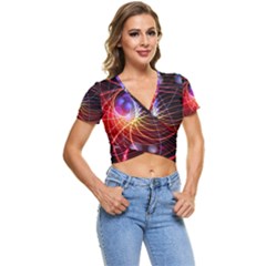 Physics Quantum Physics Particles Short Sleeve Foldover T-shirt by Sarkoni