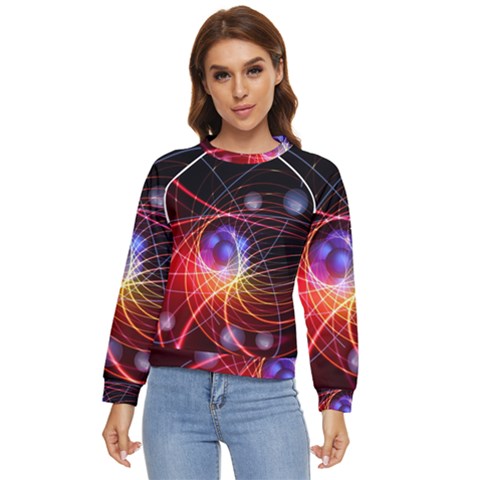 Physics Quantum Physics Particles Women s Long Sleeve Raglan T-shirt by Sarkoni