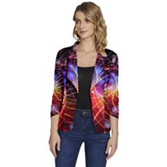 Physics Quantum Physics Particles Women s One-button 3/4 Sleeve Short Jacket by Sarkoni