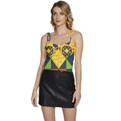 Background Geometric Color Flowy Camisole Tie Up Top by Sarkoni