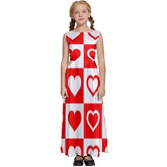 Background Card Checker Chequered Kids  Satin Sleeveless Maxi Dress by Sarkoni