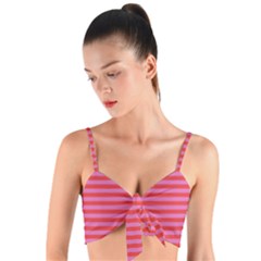 Stripes Striped Design Pattern Woven Tie Front Bralet by Grandong