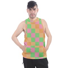 Checkerboard Pastel Squares Men s Sleeveless Hoodie by Grandong