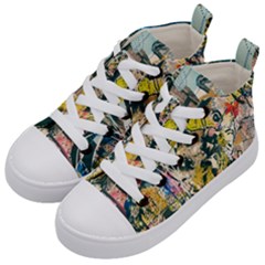 Art Graffiti Abstract Vintage Lines Kids  Mid-top Canvas Sneakers by Amaryn4rt