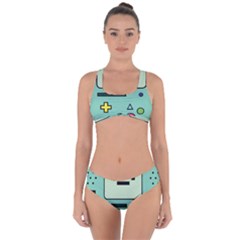 Adventure Time Beemo Bmo Illustration Cartoons Criss Cross Bikini Set by Sarkoni