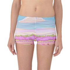 Pink And White Forest Illustration Adventure Time Cartoon Boyleg Bikini Bottoms by Sarkoni