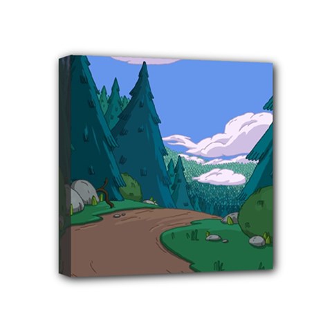 Adventure Time Cartoon Pathway Mini Canvas 4  X 4  (stretched) by Sarkoni