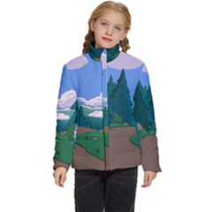 Adventure Time Cartoon Pathway Kids  Puffer Bubble Jacket Coat by Sarkoni