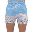 White Petaled Flowers Illustration Adventure Time Cartoon Sleepwear Shorts View1