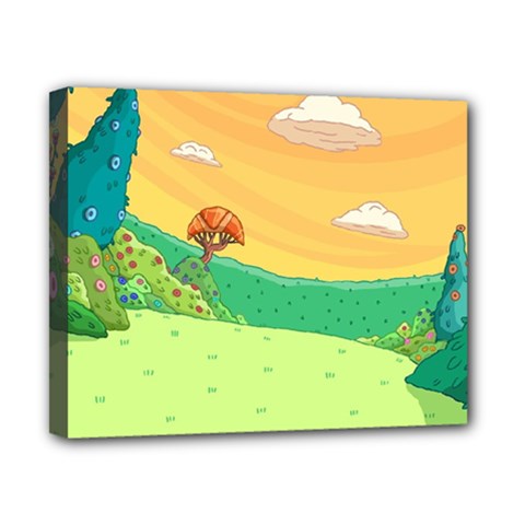 Green Field Illustration Adventure Time Multi Colored Canvas 10  X 8  (stretched) by Sarkoni