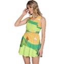 Green Field Illustration Adventure Time Multi Colored Sleeveless High Waist Mini Dress View2