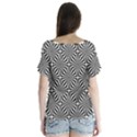 Background Pattern Halftone Black White V-Neck Flutter Sleeve Top View2