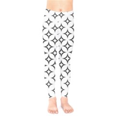 Star Curved Pattern Monochrome Kids  Classic Winter Leggings by Pakjumat