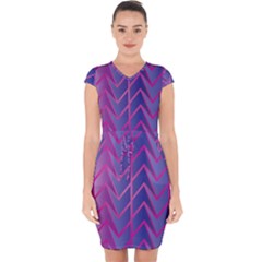 Geometric Background Abstract Capsleeve Drawstring Dress  by Pakjumat