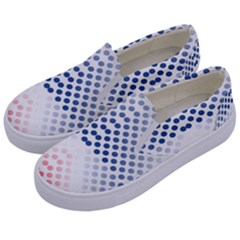 Dots Pointillism Abstract Chevron Kids  Canvas Slip Ons by Pakjumat