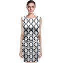 Black Pattern Halftone Wallpaper Sleeveless Velvet Midi Dress View1
