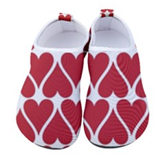 Hearts Pattern Seamless Red Love Kids  Sock-style Water Shoes by Apen