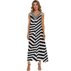 Zigzag Chevron Pattern V-neck Sleeveless Loose Fit Overalls by Dutashop