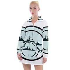 Ship Target Destroyer Warship Women s Long Sleeve Casual Dress by Pakjumat