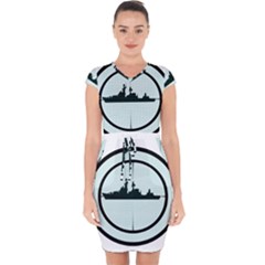 Ship Target Destroyer Warship Capsleeve Drawstring Dress  by Pakjumat