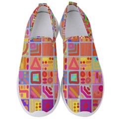 Colourful Abstract Shapes Men s Slip On Sneakers by Pakjumat