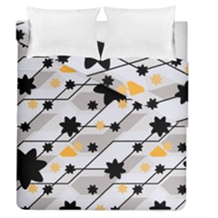 Flower Shape Abstract Pattern Duvet Cover Double Side (queen Size) by Modalart