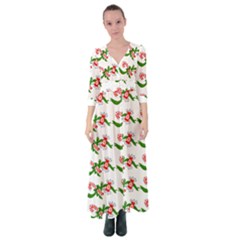 Sweet Christmas Candy Cane Button Up Maxi Dress by Modalart