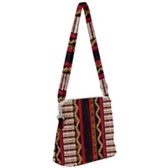 Textile Pattern Abstract Fabric Zipper Messenger Bag by Modalart