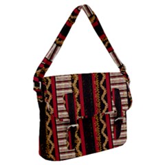 Textile Pattern Abstract Fabric Buckle Messenger Bag by Modalart