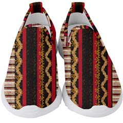 Textile Pattern Abstract Fabric Kids  Slip On Sneakers by Modalart