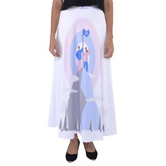 Achievement Success Mountain Clouds Flared Maxi Skirt by Modalart