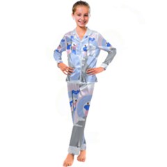 Achievement Success Mountain Clouds Kids  Satin Long Sleeve Pajamas Set by Modalart