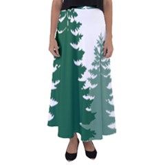 Pine Trees Spruce Tree Flared Maxi Skirt by Modalart