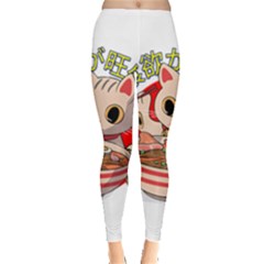 Ramen Cat Noodles Cute Japanes Everyday Leggings  by Modalart