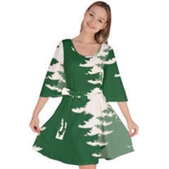 Pine Trees Spruce Tree Velour Kimono Dress by Modalart