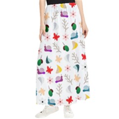 Snail Butterfly Pattern Seamless Maxi Chiffon Skirt by Bedest