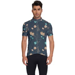 Flower Leaves Pattern Seamless Men s Short Sleeve Cycling Jersey by Bedest