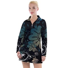 Flower Abstract Desenho Women s Long Sleeve Casual Dress by Bedest