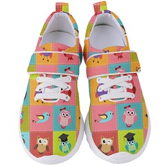 Owls Pattern Abstract Art Desenho Vector Cartoon Women s Velcro Strap Shoes by Bedest