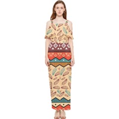 Ethnic-tribal-pattern-background Draped Sleeveless Chiffon Jumpsuit by Apen