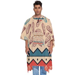 Ethnic-tribal-pattern-background Men s Hooded Rain Ponchos by Apen