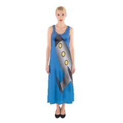 Rocket Spaceship Space Travel Nasa Sleeveless Maxi Dress by Ravend