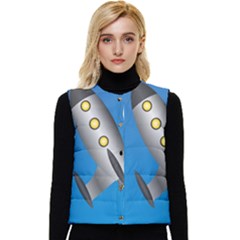 Rocket Spaceship Space Travel Nasa Women s Button Up Puffer Vest by Ravend