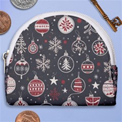 Christmas Decoration Winter Xmas Horseshoe Style Canvas Pouch by Ravend