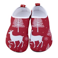 Christmas Tree Deer Pattern Red Men s Sock-style Water Shoes by Ravend