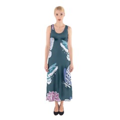 Butterfly Pattern Dead Death Rose Sleeveless Maxi Dress by Ravend